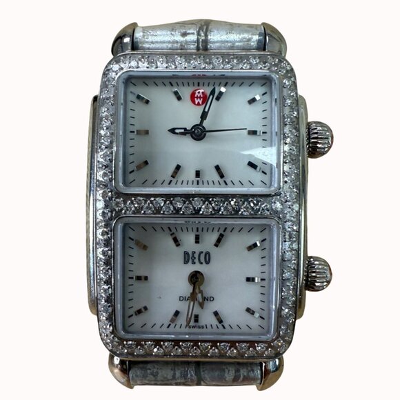 Michele Art Deco Watch  .68 Ct Diamond Vintage Inspired Luxury, Old Money, Dual - Picture 1 of 16